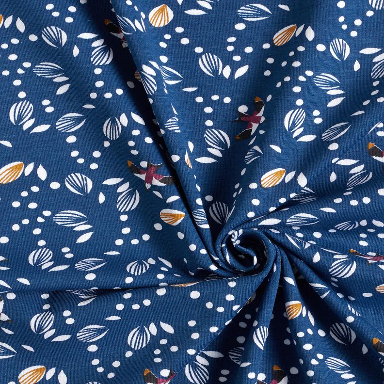 Jersey coton Hirondelles au dessus d'un pré – indigo, image number 3