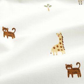 Jersey coton petits animaux des steppes &ndash; blanc, 
