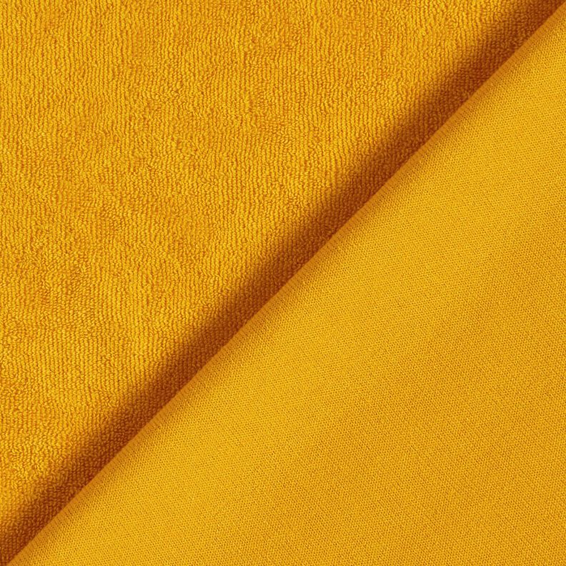 Tissu éponge Stretch Uni – jaune curry,  image number 3