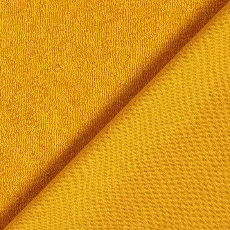 Tissu éponge Stretch Uni – jaune curry,  image number 3
