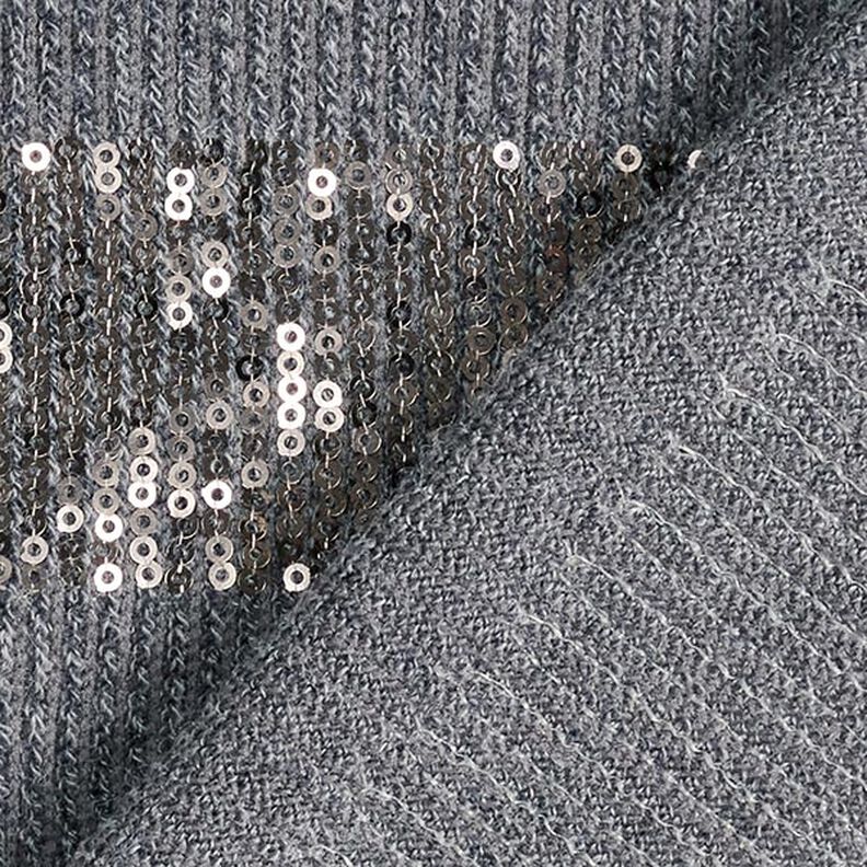 Maille Rayures horizontales à paillettes – gris, image number 5