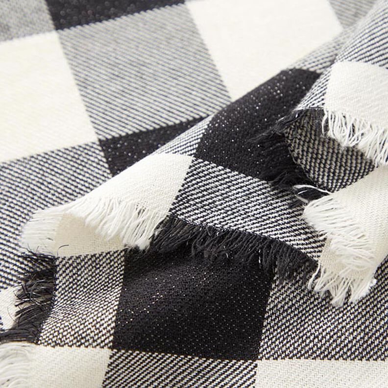 Tissu en coton Carreaux lurex – noir/blanc,  image number 3