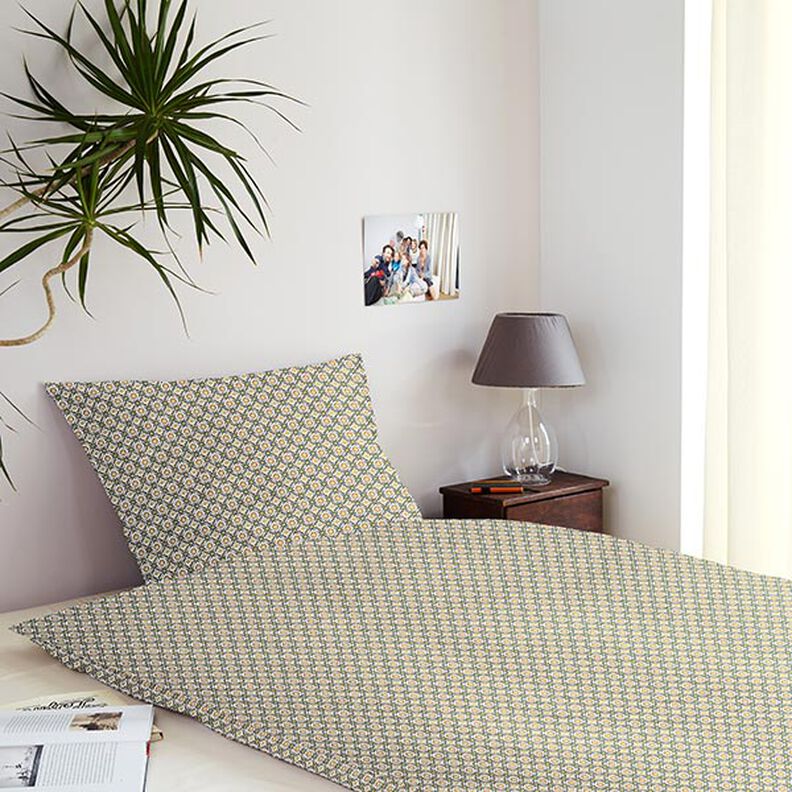 Tissu en coton Cretonne Motif de carreaux – vert sapin/jaune curry, image number 6