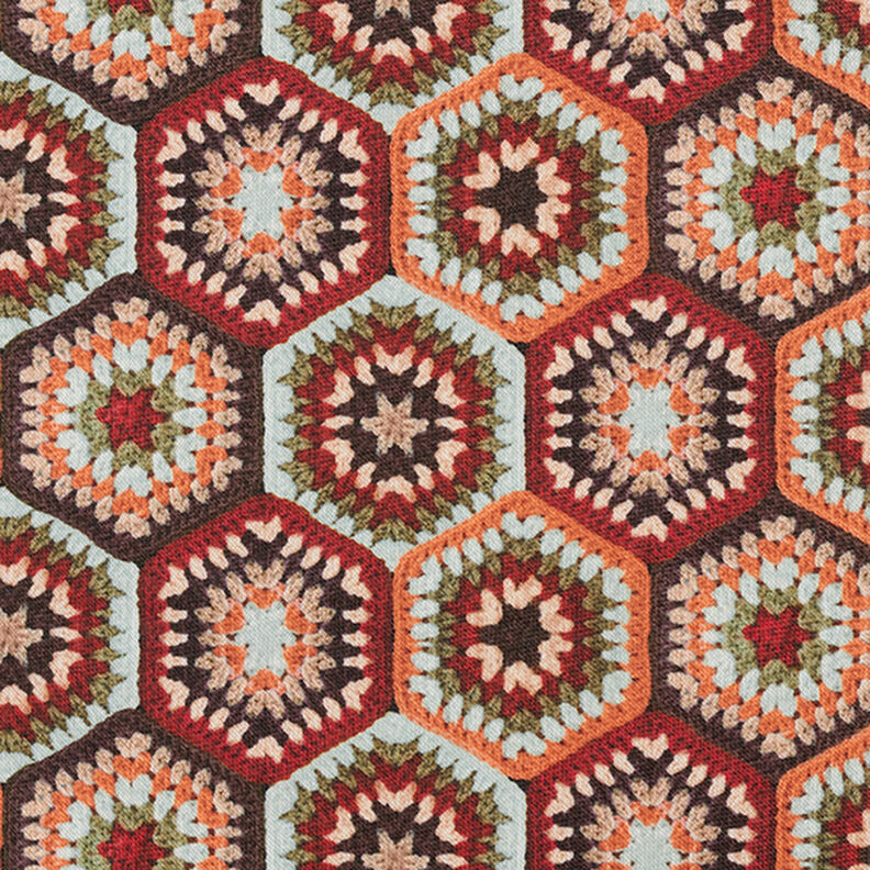 Maille fine aspect crochet – rouge/bleu clair,  image number 1