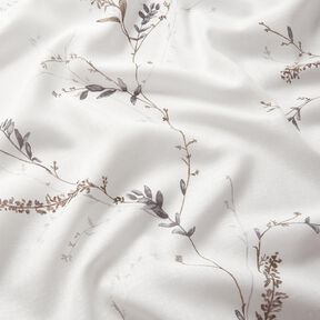 Tissu pour voilages Voile Branches tendres – blanc/argent, 