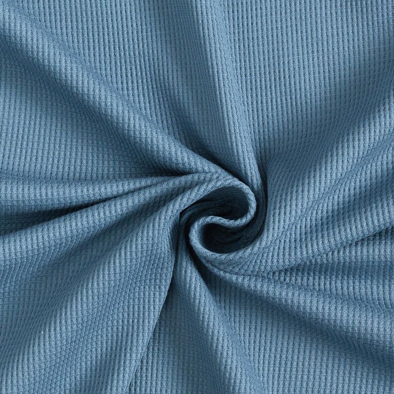 Jersey gaufré Uni – bleu jean,  image number 1