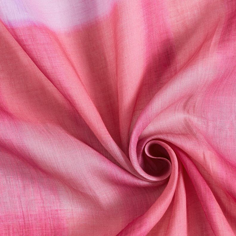 Mousseline ramie Carreaux batik – rose intense,  image number 4
