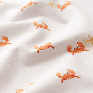 Jersey coton crabes mignons Impression numérique | Poppy – blanc, 