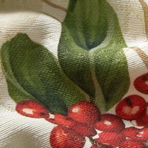 Tissu de décoration Jacquard Lurex houx verticillé – nature/or,  Tissu de décoration Jacquard Lurex houx verticillé – nature/or,