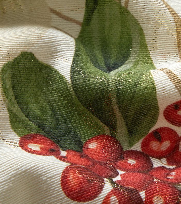 Tissu de décoration Jacquard Lurex houx verticillé – nature/or,  image number 2
