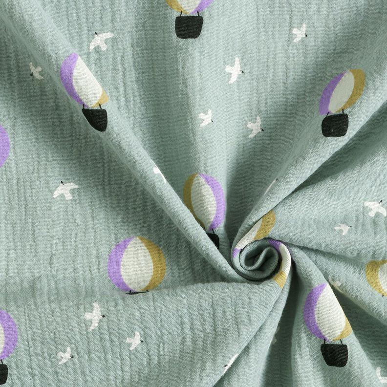 Tissu double gaze de coton Montgolfières | Poppy Fabrics – roseau,  image number 3