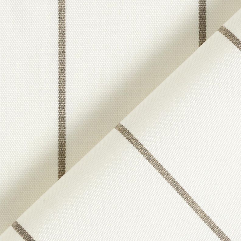 Tissu d’extérieur Canvas Rayures fines – blanc/gris clair,  image number 4