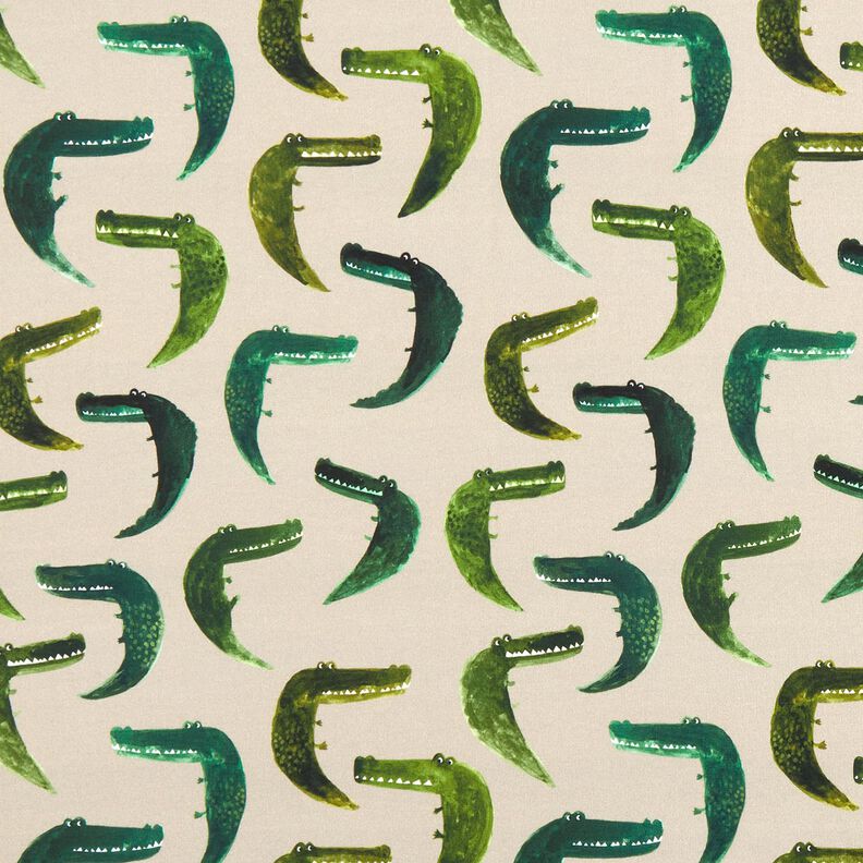 French Terry Sweat d’été Crocodile effronté Impression numérique – anémone,  image number 1