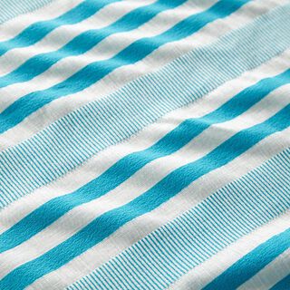 Jersey viscose aspect crash – blanc/turquoise, 