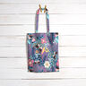 Tissu en coton Cretonne Papillons et fleurs – gris bleu/rose vif,  thumbnail number 7