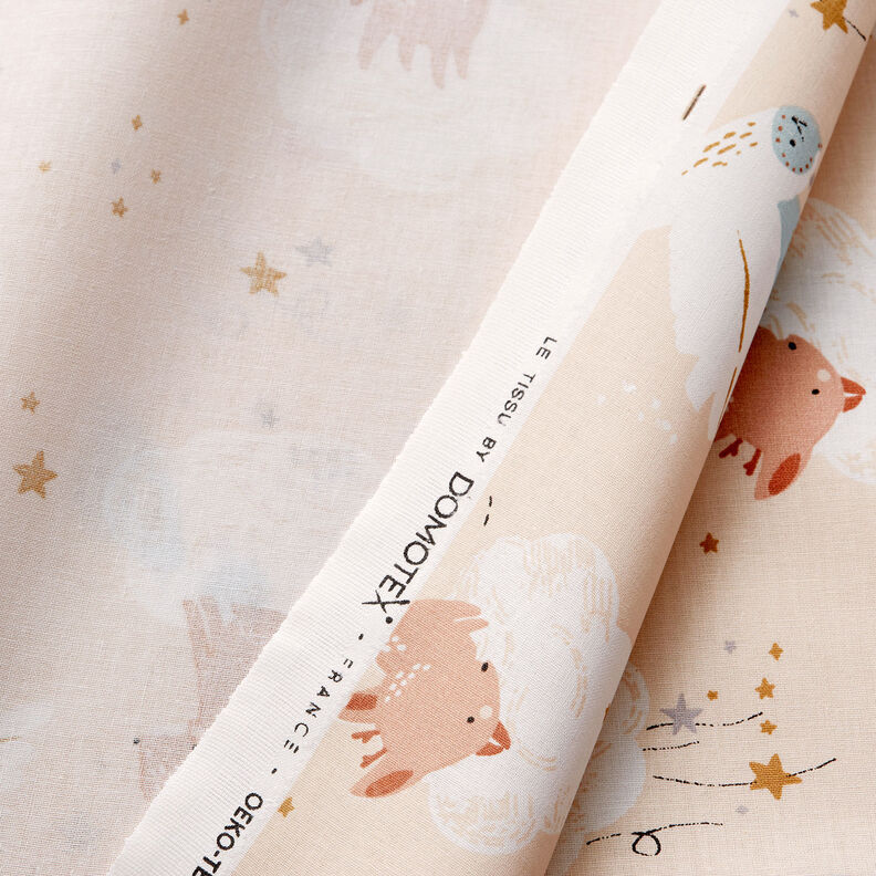 Popeline coton Animaux dans les nuages – beige clair, image number 3