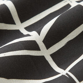 Tissu de décoration Semi-panama Lignes abstraites – ivoire/noir, 