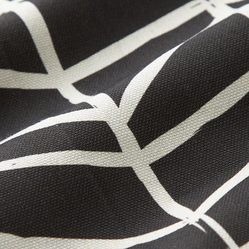 Tissu de décoration Semi-panama Lignes abstraites – ivoire/noir,  image number 2