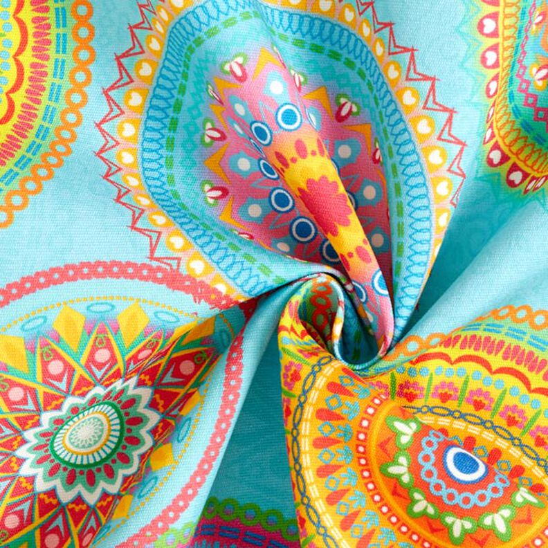 Tissu d’extérieur Canvas Mandalas – turquoise,  image number 4