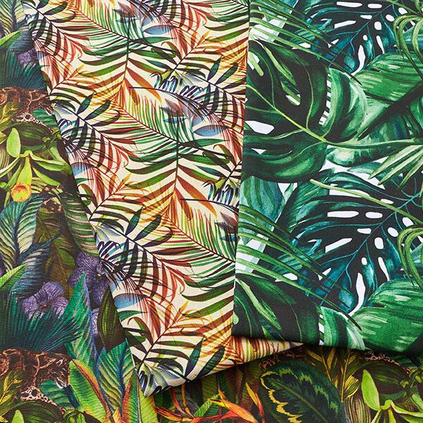 Tissu décoratif Semi-panama Feuilles de palmier – vert,  image number 5