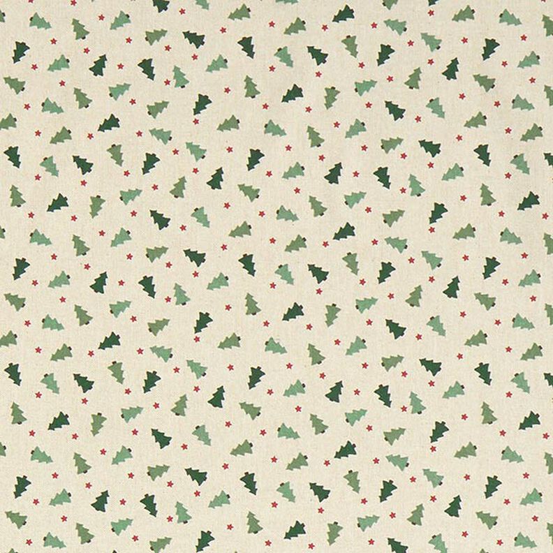 Tissu de décoration Semi-panama petits sapins – nature,  image number 1