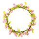 Couronne de fleurs décorative avec baies [Ø 12 cm/ 17 cm] – rose/vert,  thumbnail number 1