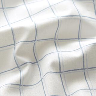 Popeline coton carreaux irréguliers – blanc/bleu clair, 