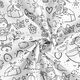 Tissu à colorier Popeline Petite princesse – blanc/noir,  thumbnail number 3