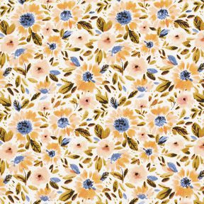 Popeline de coton Mer de fleurs – noix de cajou/blanc, 