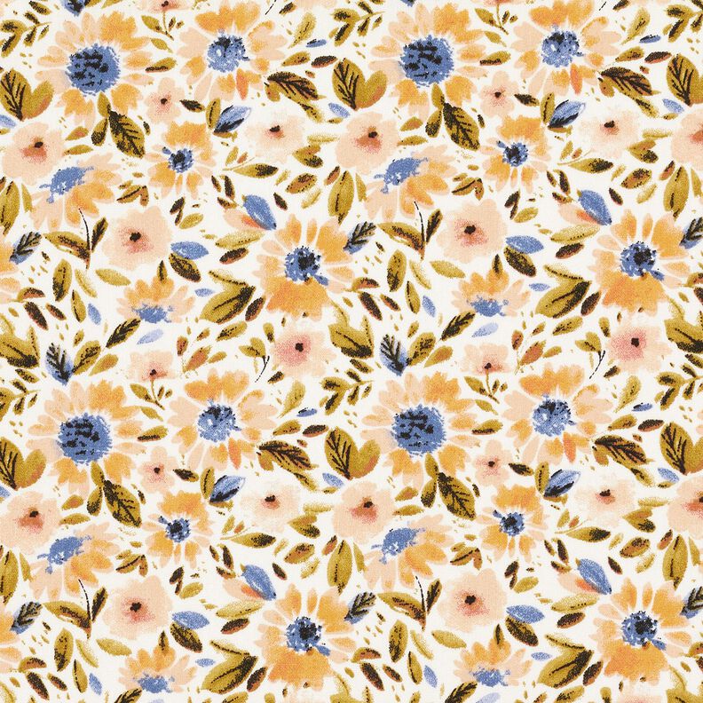 Popeline de coton Mer de fleurs – noix de cajou/blanc,  image number 1