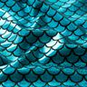 Jersey feuilles Meerjungfrau-Schuppen – noir/turquoise,  thumbnail number 2