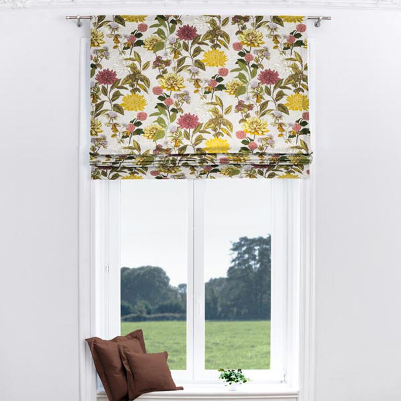Tissu de décoration panama imprimé floral – gris brume,  image number 5