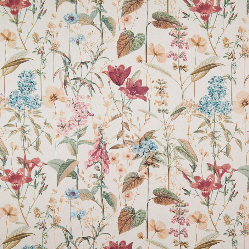 Tissu de décoration Semi-panama Champ de fleurs – nature,  image number 1