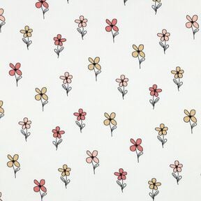 Jersey gaufré Fleurs | Poppy Fabrics – ivoire/abricot, 