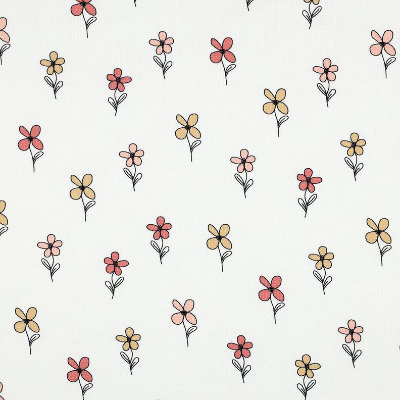 Jersey gaufré Fleurs | Poppy Fabrics – ivoire/abricot, image number 1