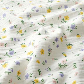 Tissu double gaze de coton Petites fleurs | Poppy Fabrics – ivoire, 