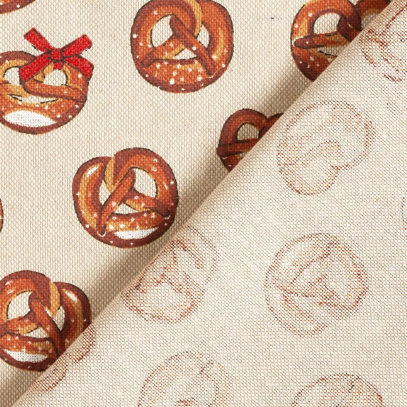 Tissu de décoration Semi-panama Bretzels – marron/nature, image number 4