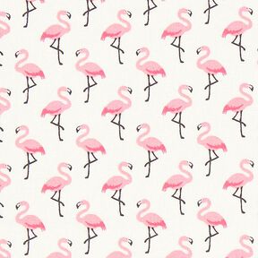 Coton enduit Flamant rose – écru, 
