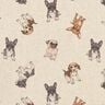 Tissu de d&eacute;coration Semi-panama chiots &ndash; nature/gris,  thumbnail number 1