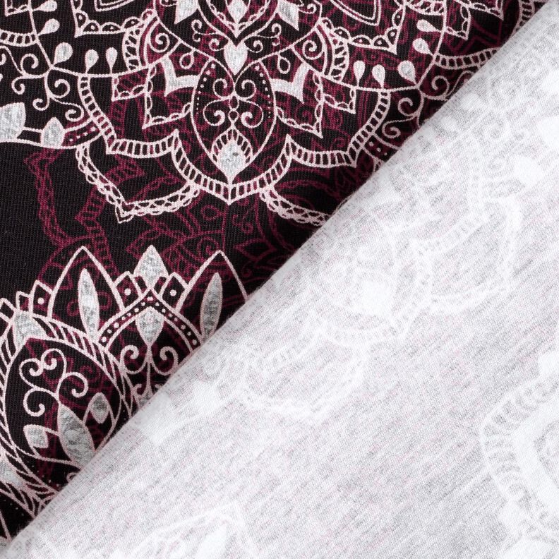 Jersey coton Mandalas | Glitzerpüppi – merlot/argent,  image number 4