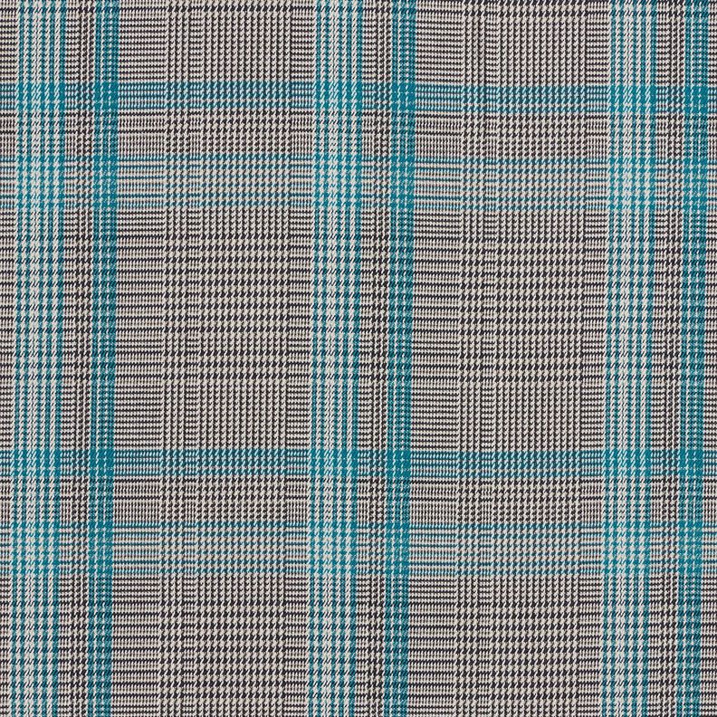Mélange viscose Prince de Galles – turquoise/noir,  image number 1