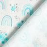 Popeline coton Roses et arcs-en-ciel – blanc/turquoise clair,  thumbnail number 4