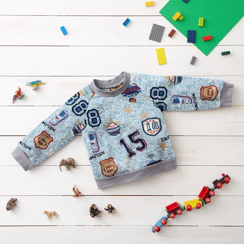 Polaire alpin Veste collage – bleu clair/gris, image number 5
