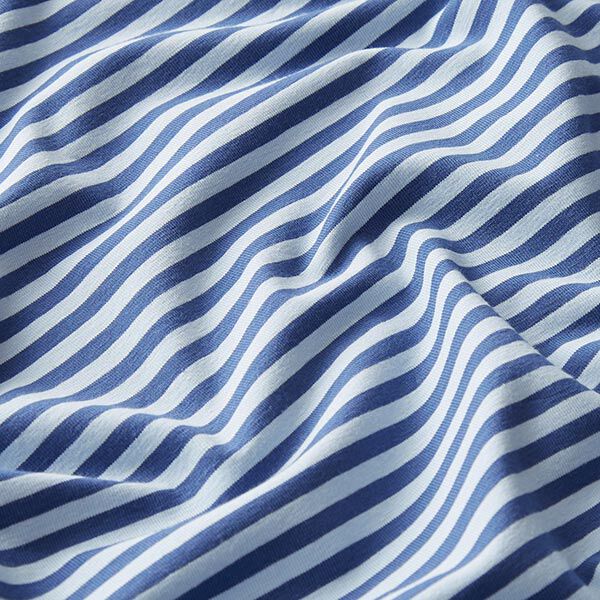 Jersey coton Rayures étroites – bleu jean/bleu clair,  image number 2
