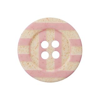 Bouton rayures 4 trous  – rose/abricot, 
