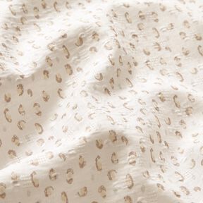 Batiste de coton fin Imprimé léopard ajouré en dobby – blanc/anémone, 