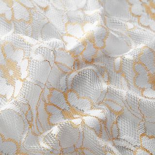 Dentelle ornements floraux – blanc/or, 