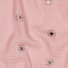 Tissu double gaze de coton Sonnen Imprimé feuille | Poppy Fabrics – vieux rose clair/violet pastel, 