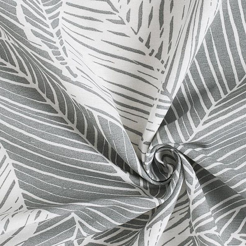 Tissu de décoration Canvas grandes feuilles – gris,  image number 3