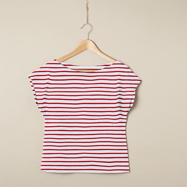 Jersey de coton Rayures fines et larges – blanc/rouge,  image number 6